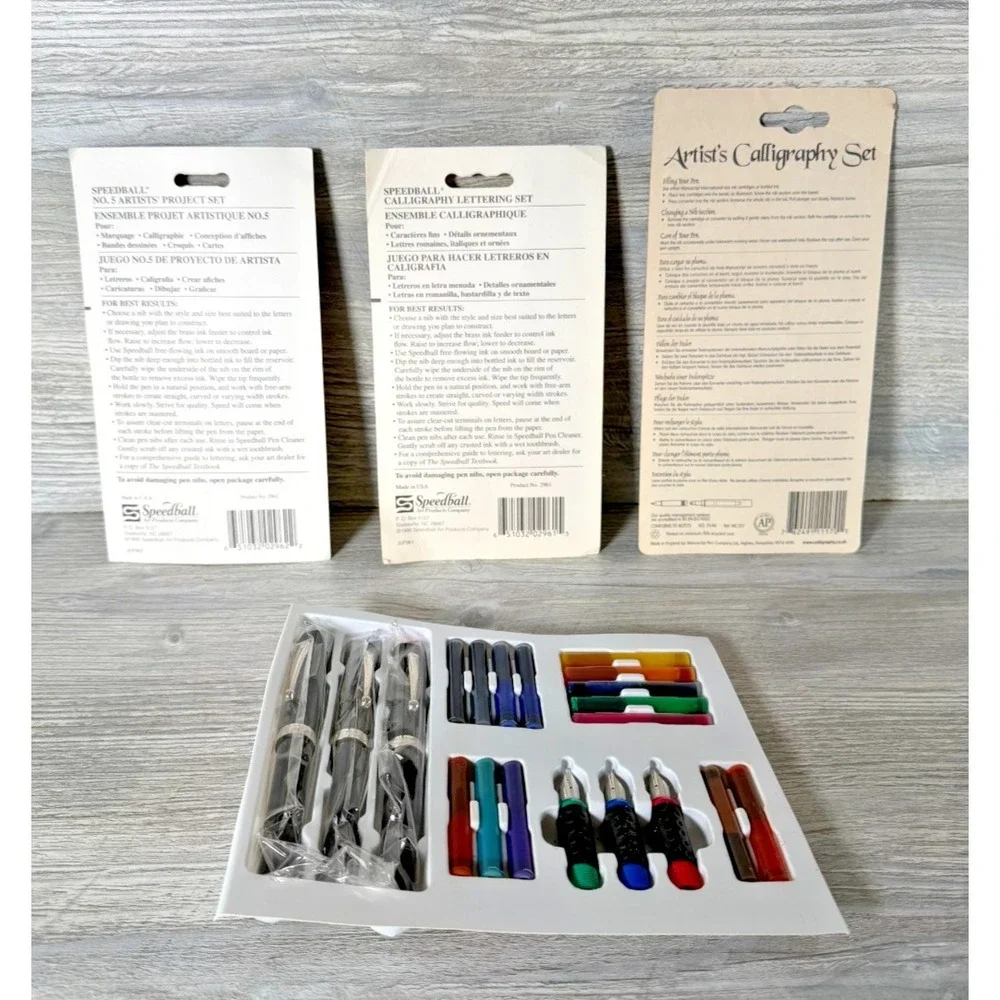 Sheaffer Calligraphy Kit Speedball Manuscript Sets Ink Nibs Pens Lot Artist New